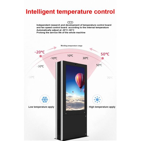 Bus station outdoor lcd touch screen ultra thin advertising display 75 inch floor stand digital signage