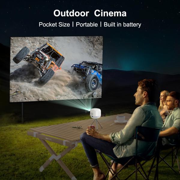 FLYIN M2 mini square DLP projector portable with built-in battery 4K outdoor camping proyector