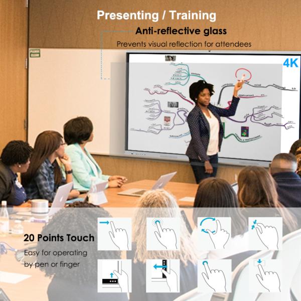 Multi Input Digital Interactive Panel 65 Inch Smart Board For School