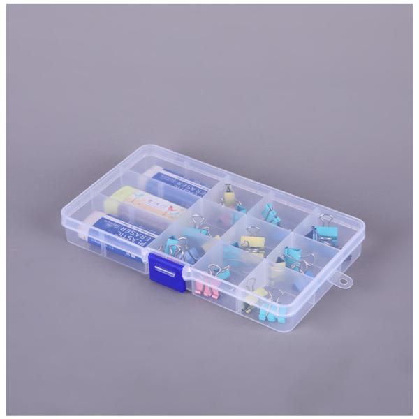 15 Grid Plastic Storage Box Removable Divider Black Lock Organizer Box
