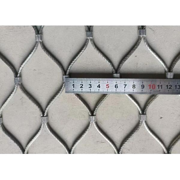 Ferruled Rope Zoo Wire Mesh , Stainless Steel Flexible Wire Mesh Netting