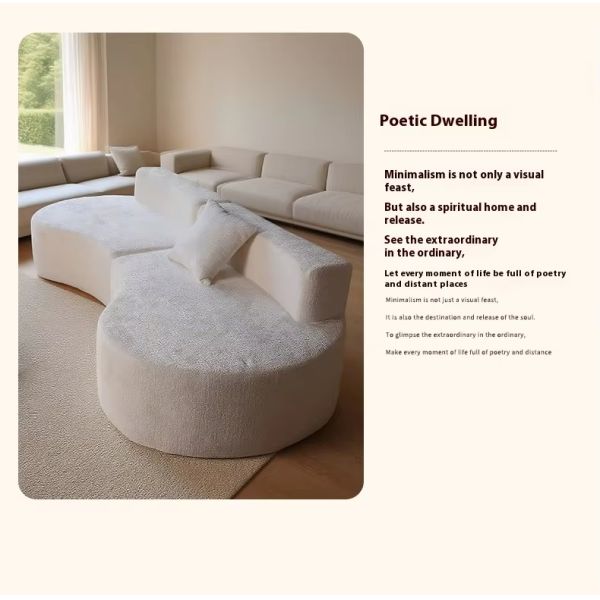 Creative Curved Compressed Sofa with High Density Sponge Reclining Sofa Bed Modern Design for Villa & Gym Use Corner Sofa Set