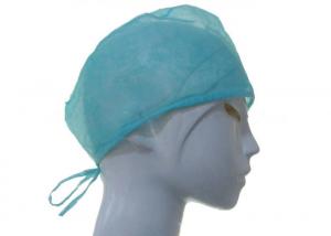 China Breathable Disposable Surgical Caps Polyproplene Non Absorbent With Ribbons Tie on sale