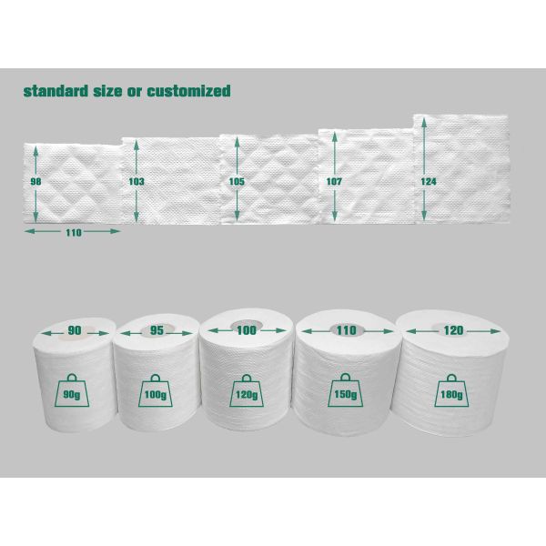 Customised 4ply Premium Natural Bamboo Pulp Tissue Paper Soft and Strong Printed Toilet Roll with 2ply and 3ply Layers Options