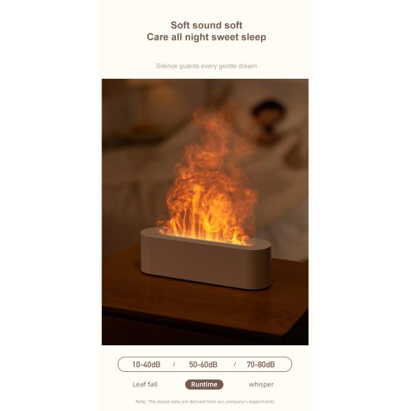 HOMEFISH Flame Humidifier Aromatherapy Machine 150ML Capacity RGB Flame Effect for Bedroom Desktop