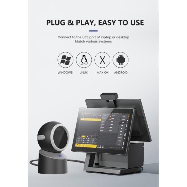 WCMI 1d&2d Hands Free Bar Code Cord Scanner High Speed Barcode Reader Desktop QR 2d Scanner Work With Printer