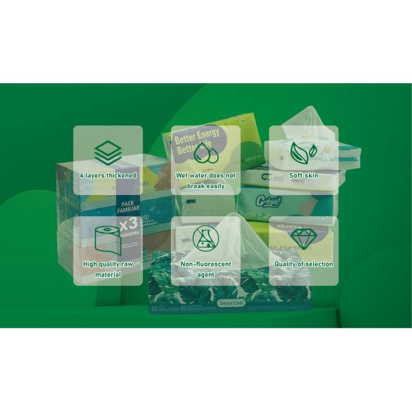 Customized Logo 3 Ply Soft Paper Handkerchief Box Tissue for Face Cleaning/Home Hotel Restaurant