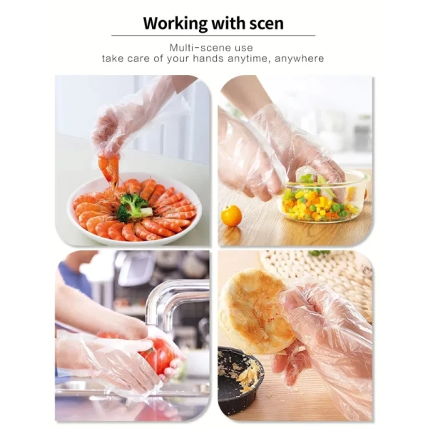 Disposable PVC Gloves for Ladies Handmade PE Material for Household Use Wholesale Disposable Hand Gloves