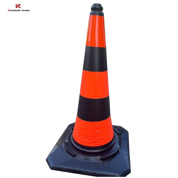 50/75/100cm Black Base PE Flexible Traffic Cone Vial Road Construction Plastic Cones