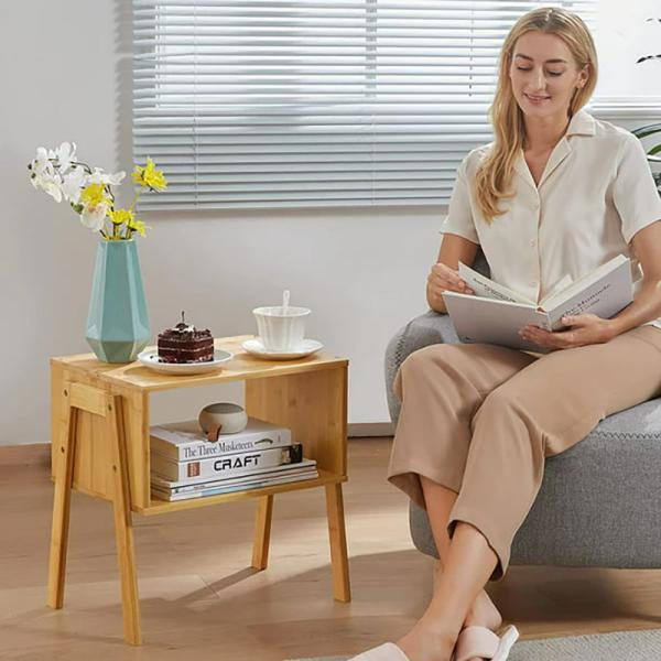 Mail Packing Modern Stackable Bedside Table Natural Wood Side Wooden Sofa End Low Small Desk Furniture for Living Room