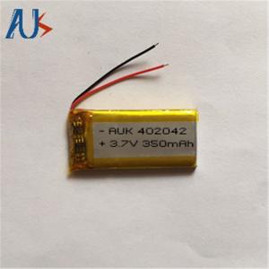 Buy cheap AUK 402042 Custom LiPo Battery 3.7V 350mAh Customize Lithium LiPo Battery product