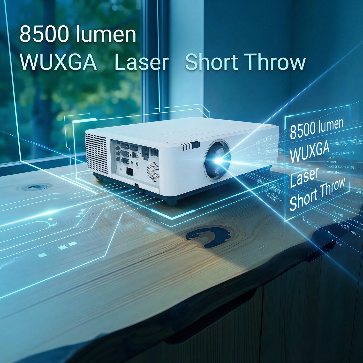 8500 Lumen High Brightness Short Throw LP Laser Projectors WUXGA