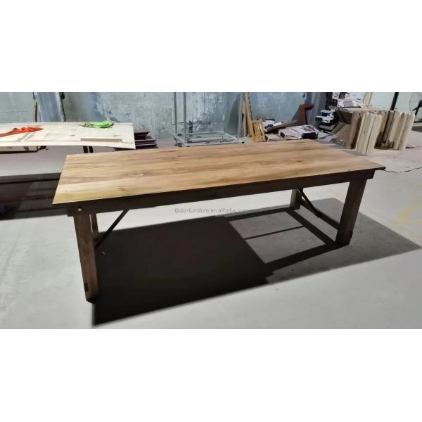 Wholesales Banquet Hotel Home Foldable Solid Pine Wood Farm Table and Bench in Luxury Classic Style with Mail Packing Y