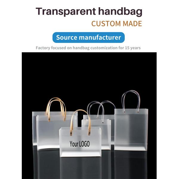 Soft Loop Handle Pp Plastic Frosted Shopping Tote Bag with Letter Pattern and Rivet