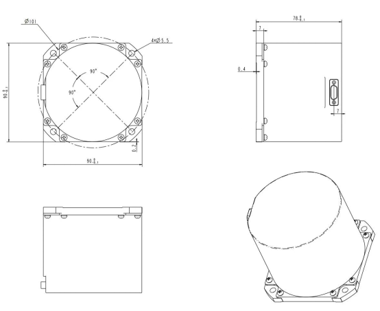 Low Power Consumption High Accuracy Small Size TDF42IMU0 Fiber Optic Inertial Measurement Unit