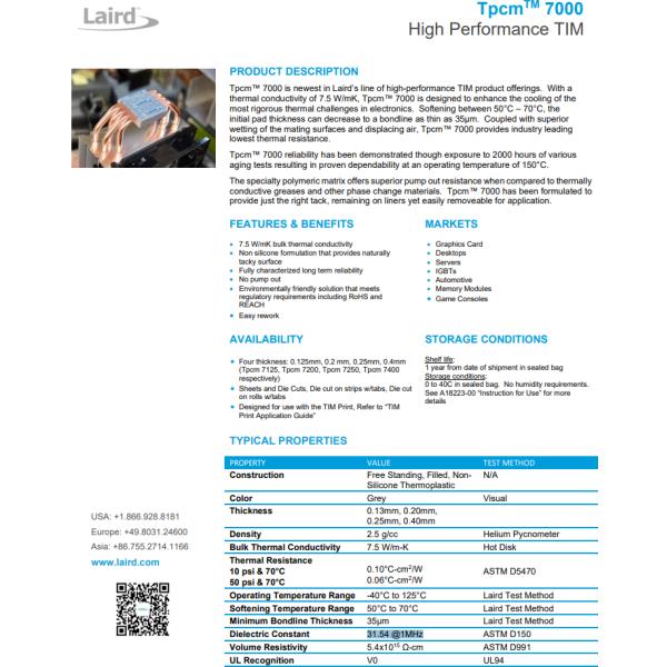 TIM Thermal Interface Materials Electronics Thermal Phase Change Material ROHS