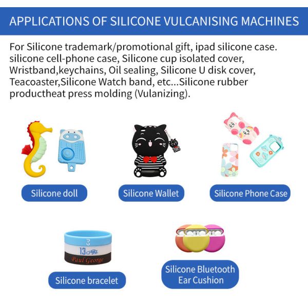 Automatic Keychain Vulcanizing Machine 50T Silicone Label Hot Pressing Machine