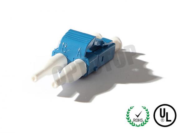 Quality White Dust Cap Plastic Fiber Optic Connector Termination 900μM Blue Body for sale