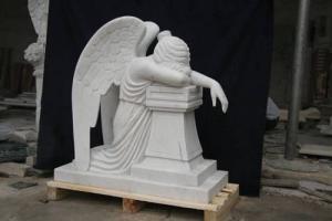 China white marble weeping angel statue on sale