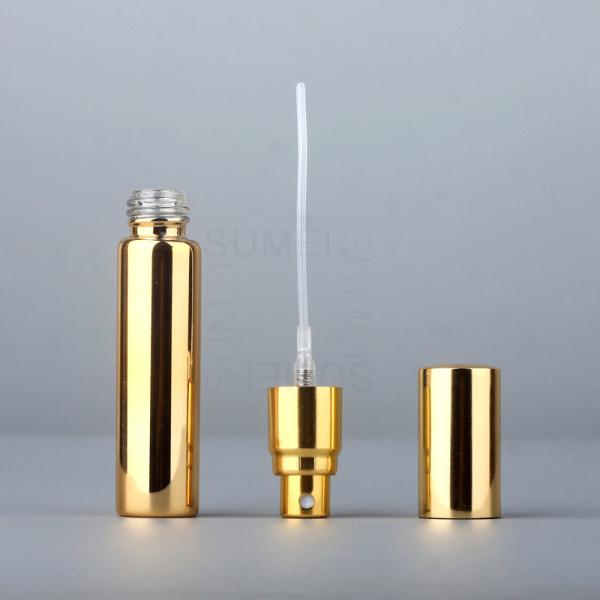10ml UV Coated Perfume Spray Bottle Bright Gold Silver Black Portable