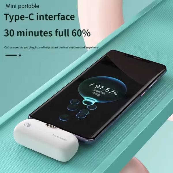 PD USB Type C Fast Charging Power Banks Travel Capsule Small Portable 20W 5000mAh