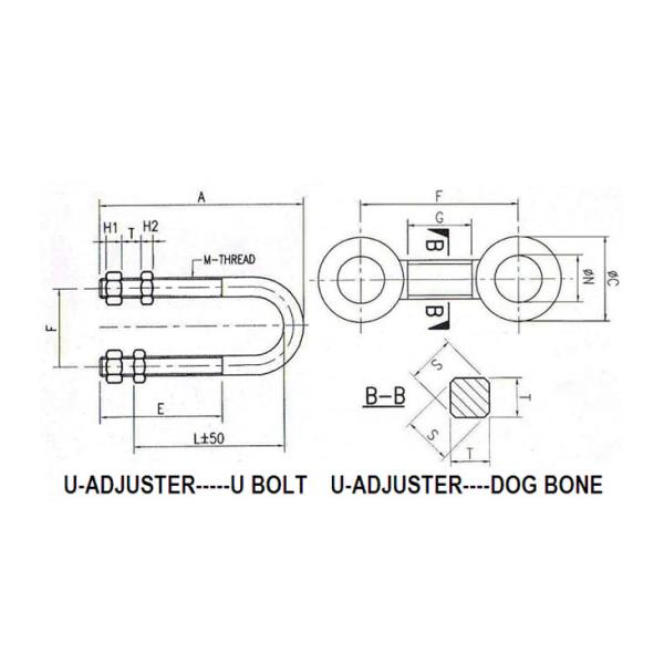 Dog Bone Shackle Tensioner U-Adjuster U-Bolt