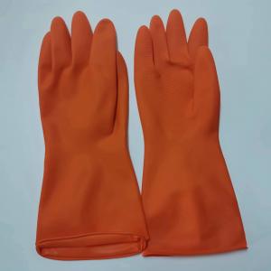 Buy cheap 30cm Industrial Latex Household Glove Chemical Resistance Thickening Orange Latex Glove product