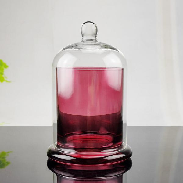 Wedding Candle Custom Logo 9cm 10cm Glass Bell Jar