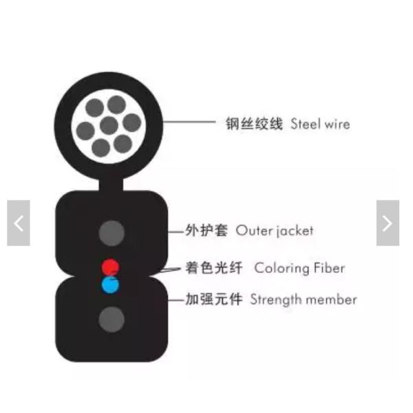 Indoor Outdoor 1 2 4core FTTH Drop Cable GJYXCH Singlemode Fiber Optic Cable