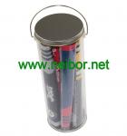 Clear PVC pail PET bucket Plastic tube for color flags packaging