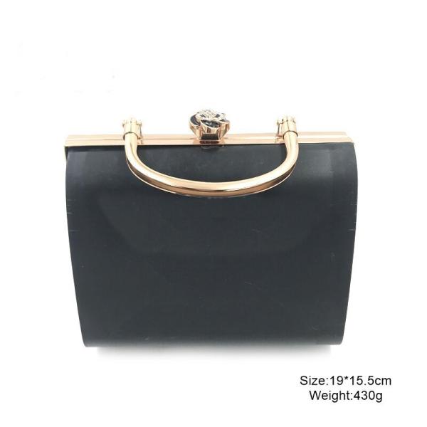 Square plastic shell box metal purse frame for clutch handbag