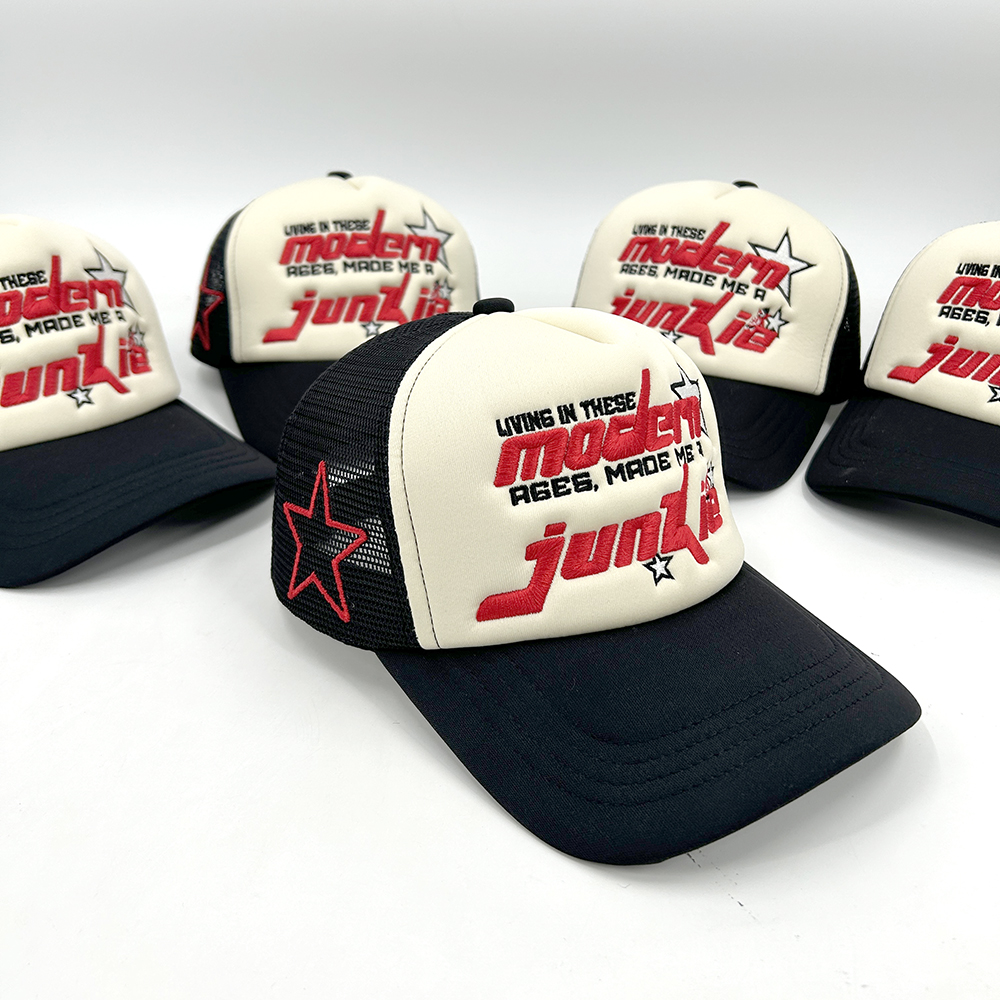 Foam Puff Printing Custom Embroidery Trucker Hats Plain Snapback Cap Breathable