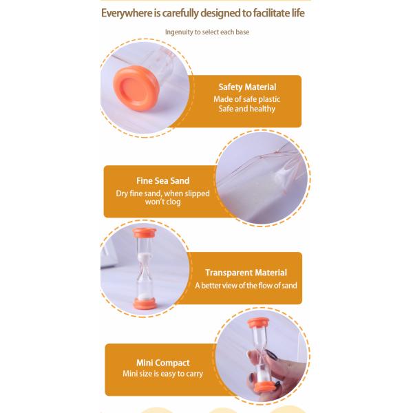Plastic Decorative Hour Glasses , One Minute Sand Timer Hourglass