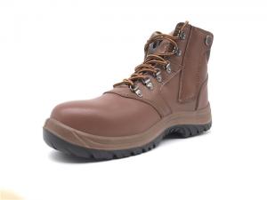 Buy cheap Hidden Zipper Steel Toe Work Boots Embossed Mens Leather Work Boots Waterproof product