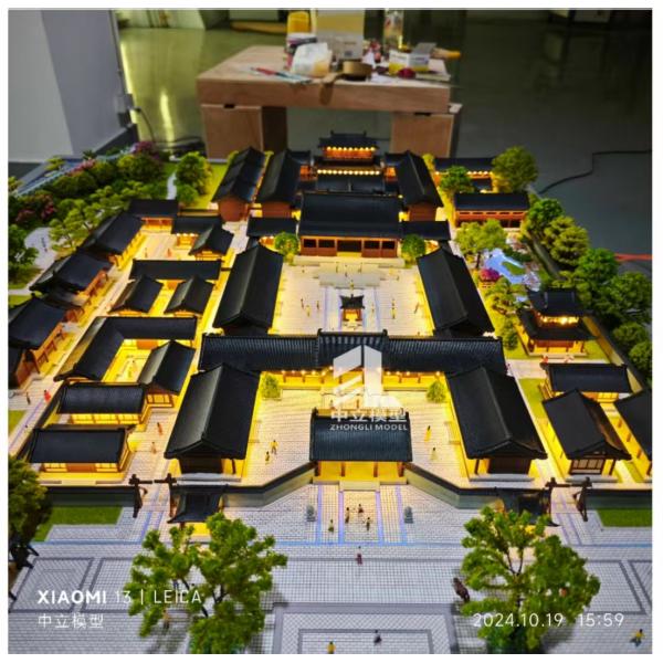 1:150 Traditional Chinese Architecture Model With Courtyards And Wooden Roof Structures