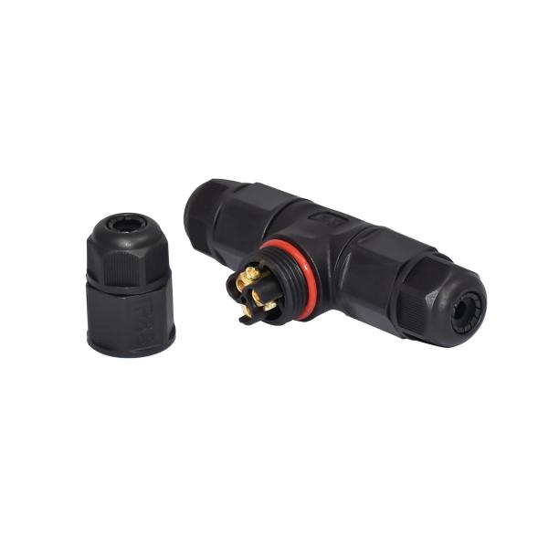 Plastic Straight Screw Type IP68 2Pin Waterproof LED Cable Connector