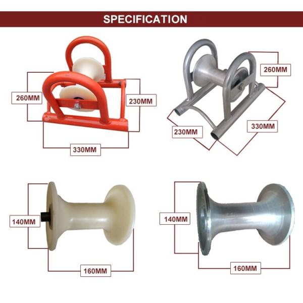 Aluminium Straight Line Cable Rollers Narrow Trench Cable Pulling Pulley