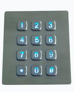 Buy cheap PS/2 or USB led backlit metal numeric keypad with protuberant keys RS232 interface product