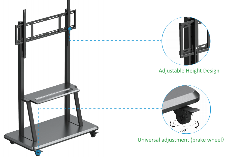 XD3112 Mobile TV Cart Stand for interactive displays