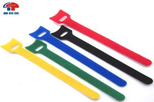 China Small Colored Hook Loop Cable Ties Nylon Hook And Loop Cable Tie Roll on sale