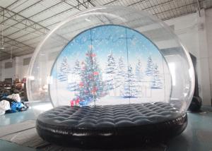 China Outdoor Transparent Globe Ball Photo Booth Christmas Human Size Giant Inflatable Snow Globe With Blowing Snow on sale