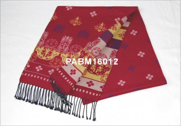 Quality OEM Dark Red Printing Flower Long Woven Silk Scarf For Women for sale