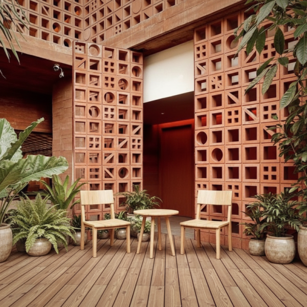 Brick Partition Wall Background m Shape Yellow Color Wind Screen Tiles Terracotta Breeze Blocks Panels