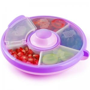 China Stackable Divided Plastic Food Containers White Round Shape BPA Free Meterial on sale