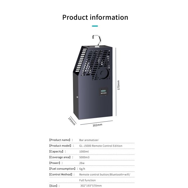 Bluetooth Smart Control Commercial Aroma Diffuser 5000cbm Coverage Essential Oil Diffuser