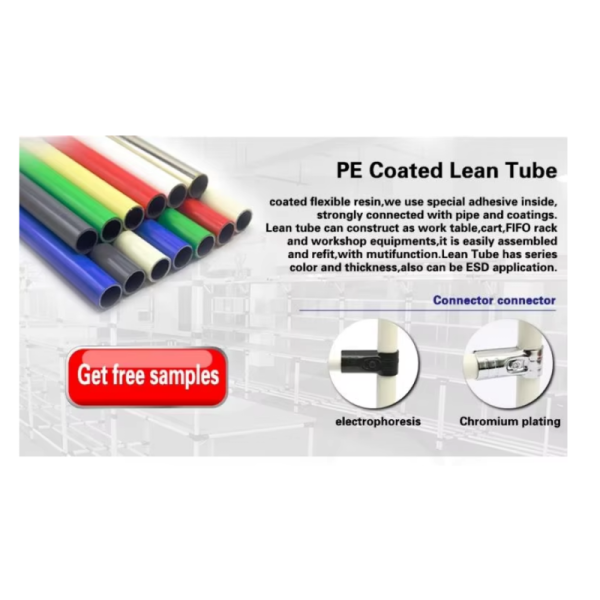 Lean Pipe Work Table Turnover Trolley Cable Hanger 28mm Warehouse Support Wire Rod Round Green Pipe