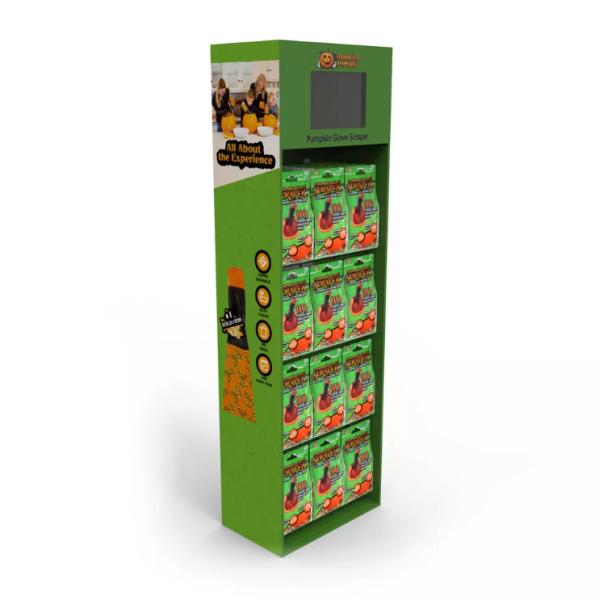 Pop Sales Retail Custom Cardboard Hook Display With LCD Screen