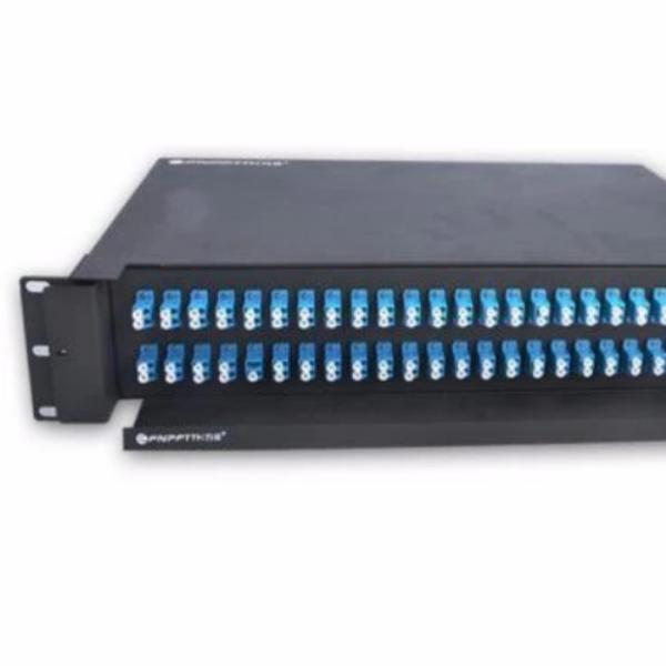 Black Fiber Optic Terminal Box , 1U SC / FC / ST / LC Rack Mount Splicing Fiber Optic Patch Panel