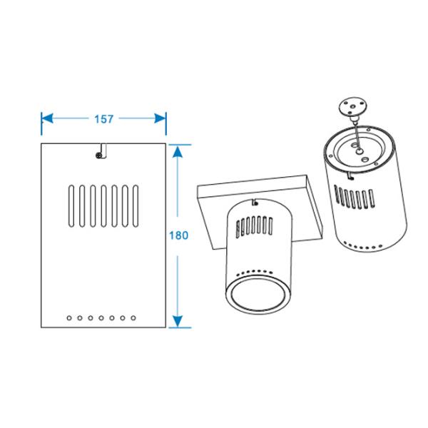 5 years warranty saving energy 40w surface mounted downlight
