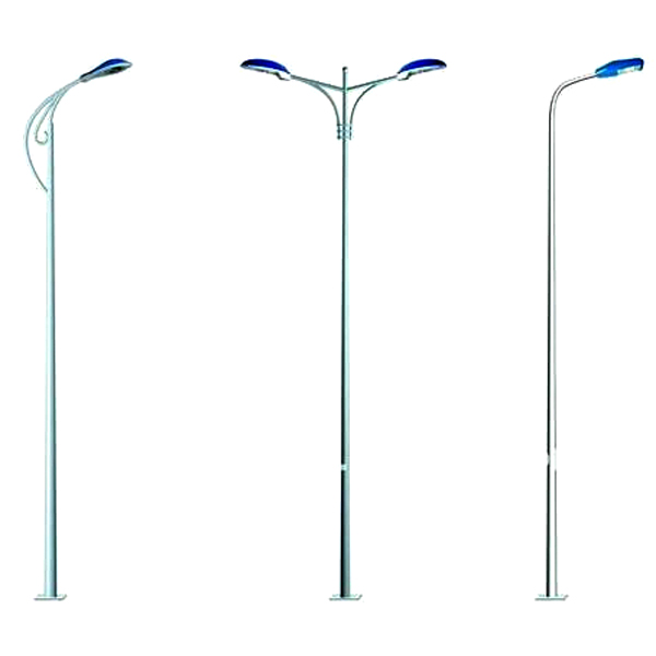 Q235B 10m Double Arm Street Light Pole Hot Dip Galvanized OEM